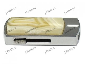 USB flash с агатом: вид сбоку