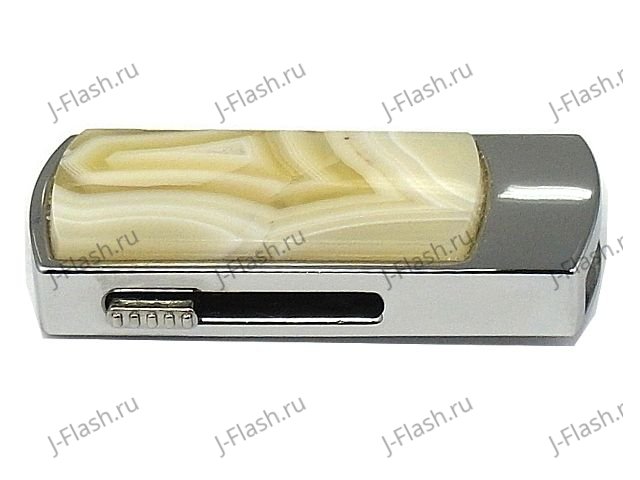 USB flash с агатом: вид сбоку