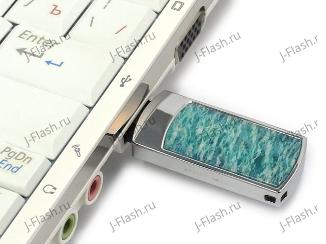 Сувенирная флешка с амазонитом: подключение к компьютеру