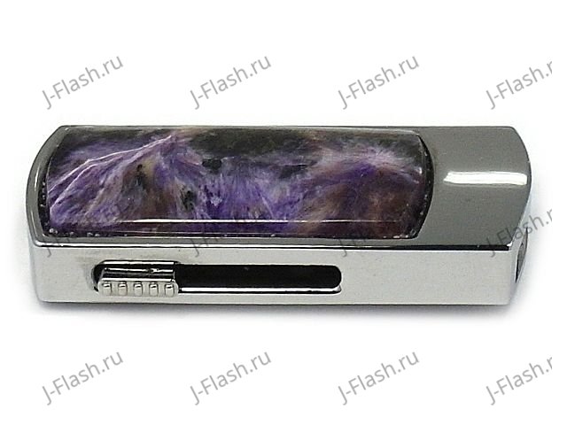 Подарочная флешка с чароитом: вид сбоку