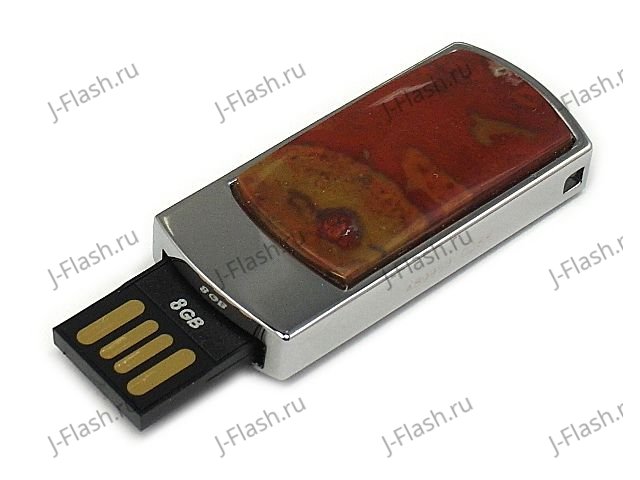USB накопитель с яшмой: разъем выдвинут