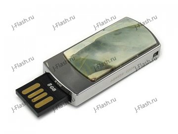 Сувенирная флешка с яшмой: разъем выдвинут