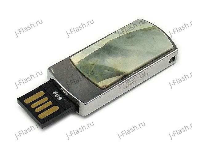 Сувенирная флешка с яшмой: разъем выдвинут