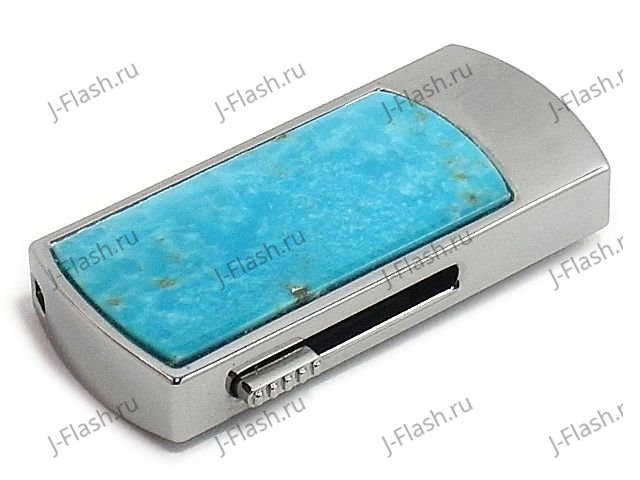 Рекламная флешка с бирюзой: надежный фиксатор